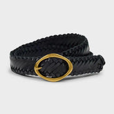 Women's Finetime Leather Braided Belt