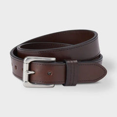Men's Lifetime Leather Silver Buckle Belt