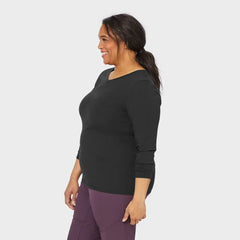 Women's Plus No-Yank Long Sleeve V-Neck T-Shirt