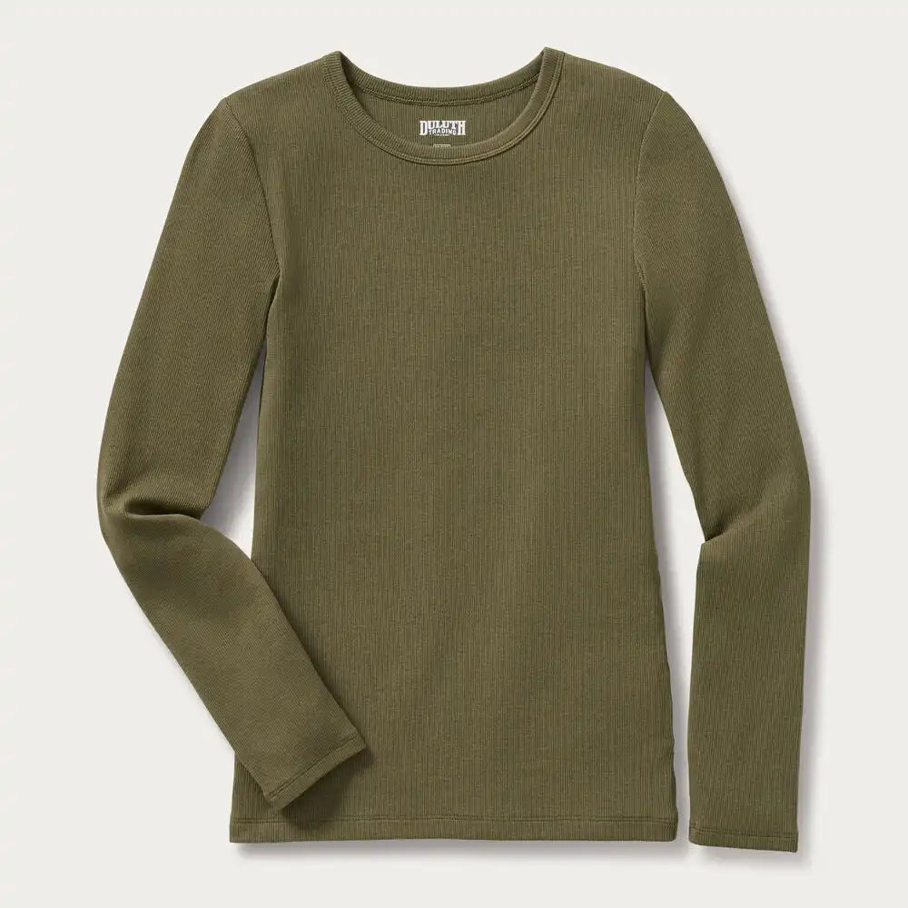 Women's No-Yank Luxe Rib Long Sleeve Crewneck Shirt