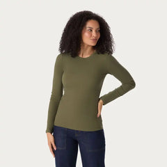 Women's No-Yank Luxe Rib Long Sleeve Crewneck Shirt