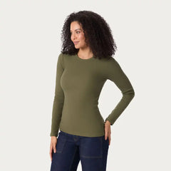 Women's No-Yank Luxe Rib Long Sleeve Crewneck Shirt